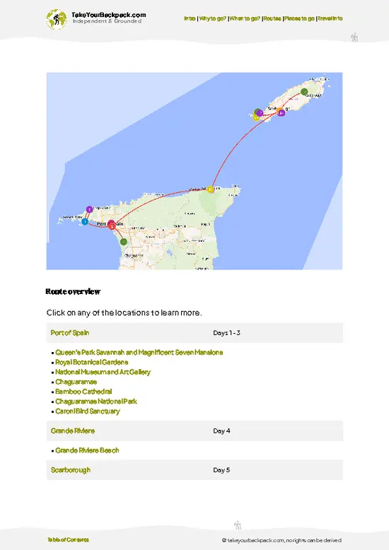 example page 4 from our offline Travel Guide for Trinidad and Tobago